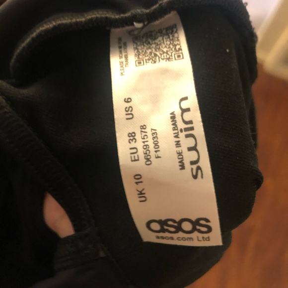 Asos black womens one piece swimsuit size 6 - Picture 3 of 3